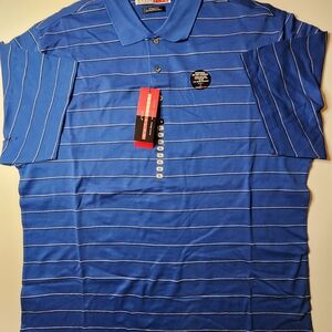 Grand Slam Royal Blue Polo with White Stripes